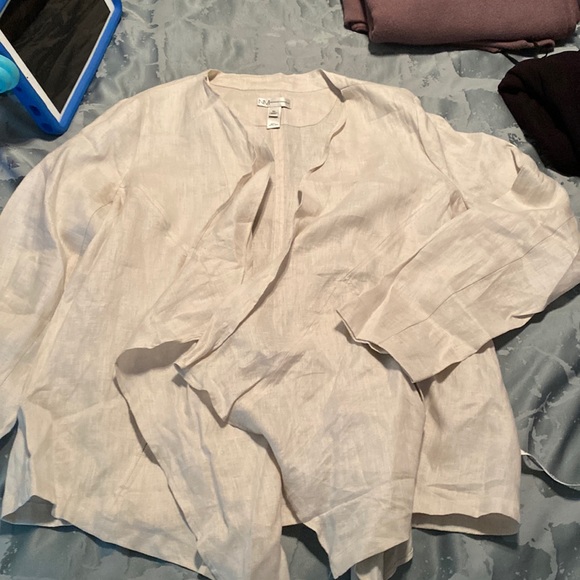 Neiman Marcus Jackets & Blazers - Neiman Marcus Linen Waterfall Draped Front Jacket, NWOT